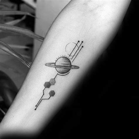 saturn geometric tattoo.